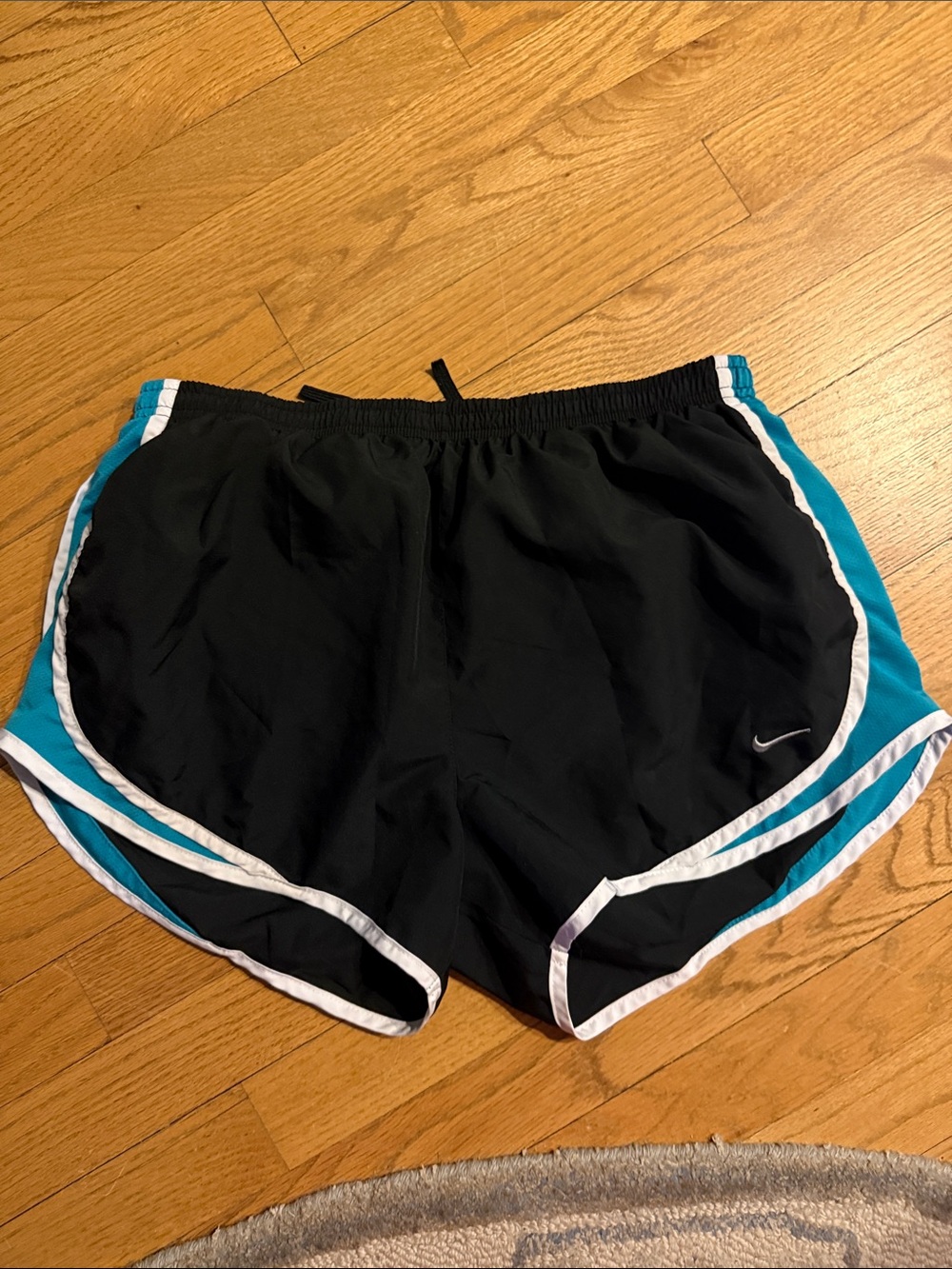 Nike Black and Teal Athletic Running Shorts
